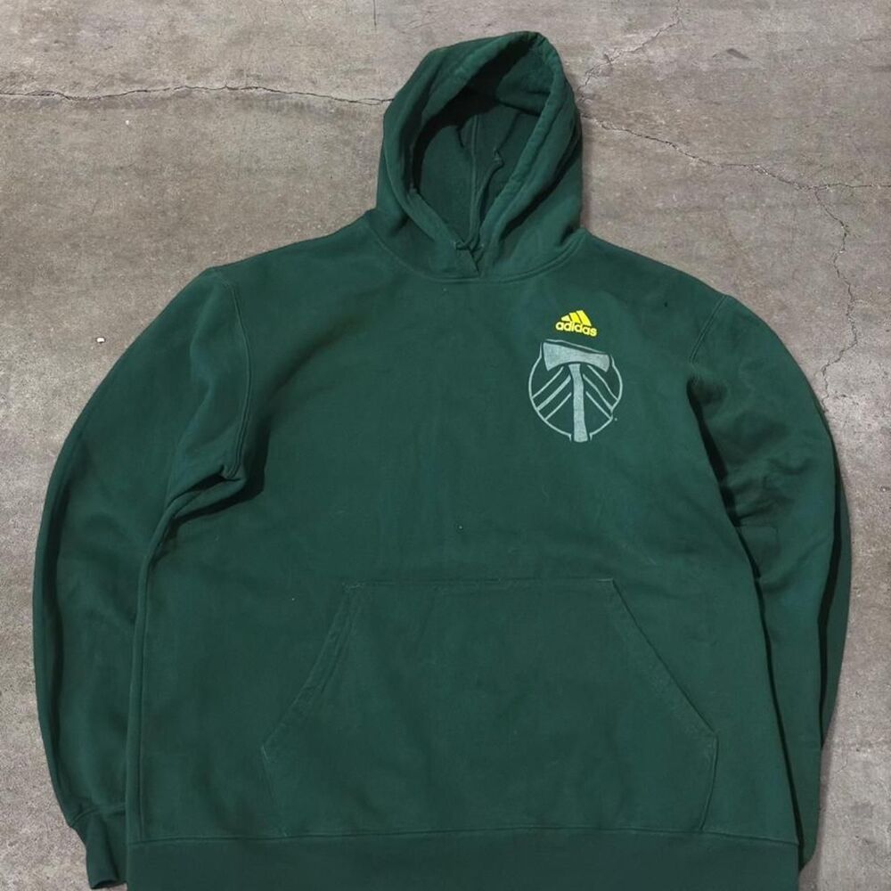 Adidas Men's Green Hoodie